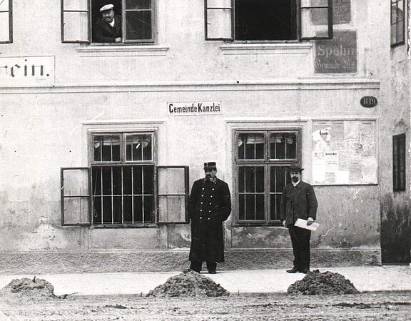 Historische Darstellung der ehemaligen Gemeinde-Kanzlei der Stadtgemeinde Wieselburg