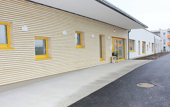 Außenansicht des neuen Kindercampus